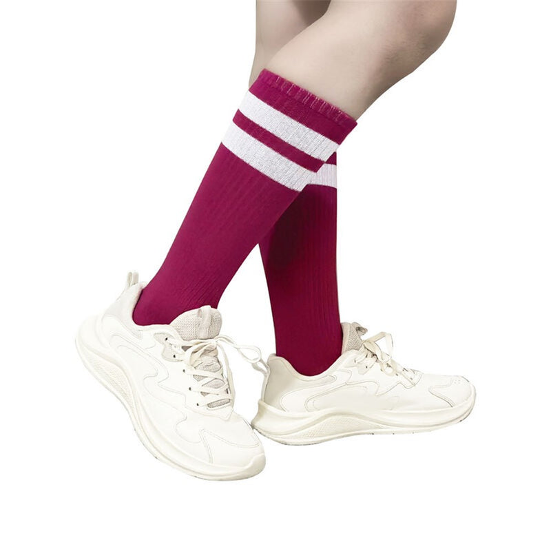 Pink striped knee high socks