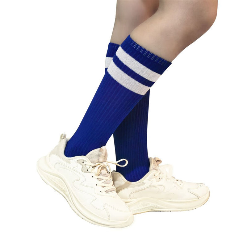 Blue striped knee high socks