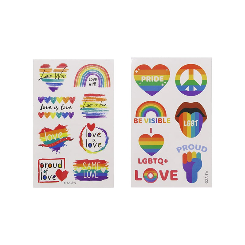 Pack of 4 temporary pride tattoos