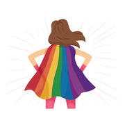 Long rainbow striped cape 150cm – thumbnail