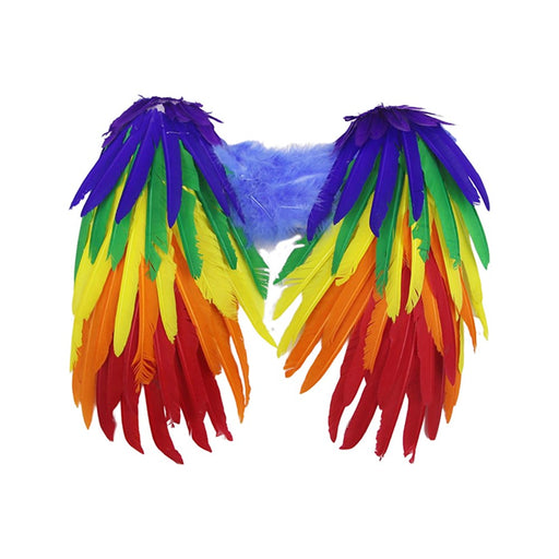 Expansive multi-colored flight appendages with a brilliant spectrum of hues