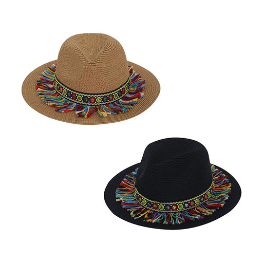 Men's Panama hat with tassels