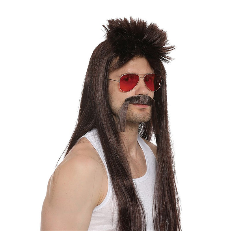 Messy wig and mustache set