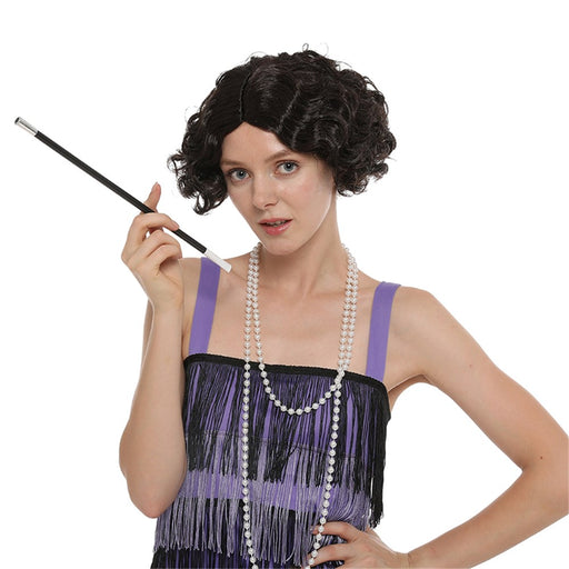 Black 1920s flapper bob wig