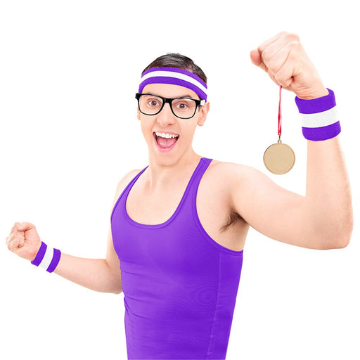 Purple headband and wristbands set