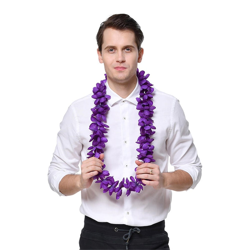 Purple flower lei garland