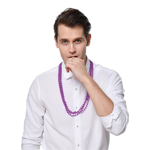 Purple party bead necklaces