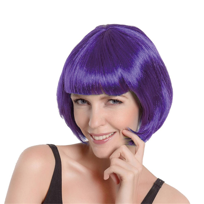 Purple bob wig costume