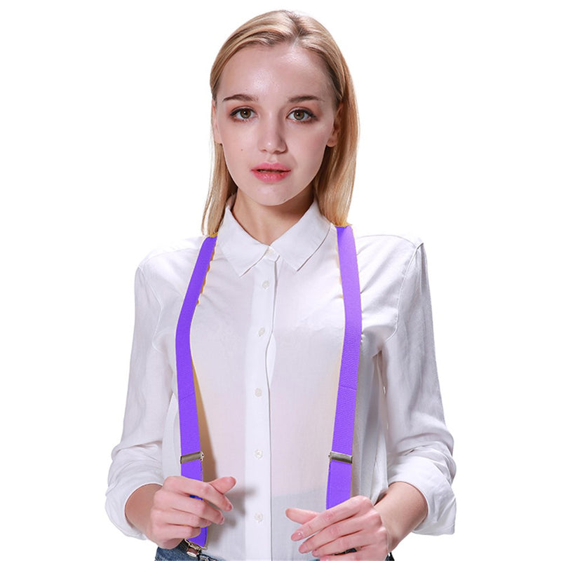 Purple suspenders costume accessory