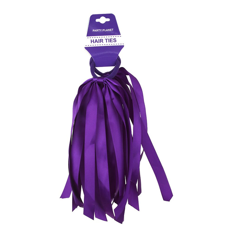 Purple hair ties with tassels