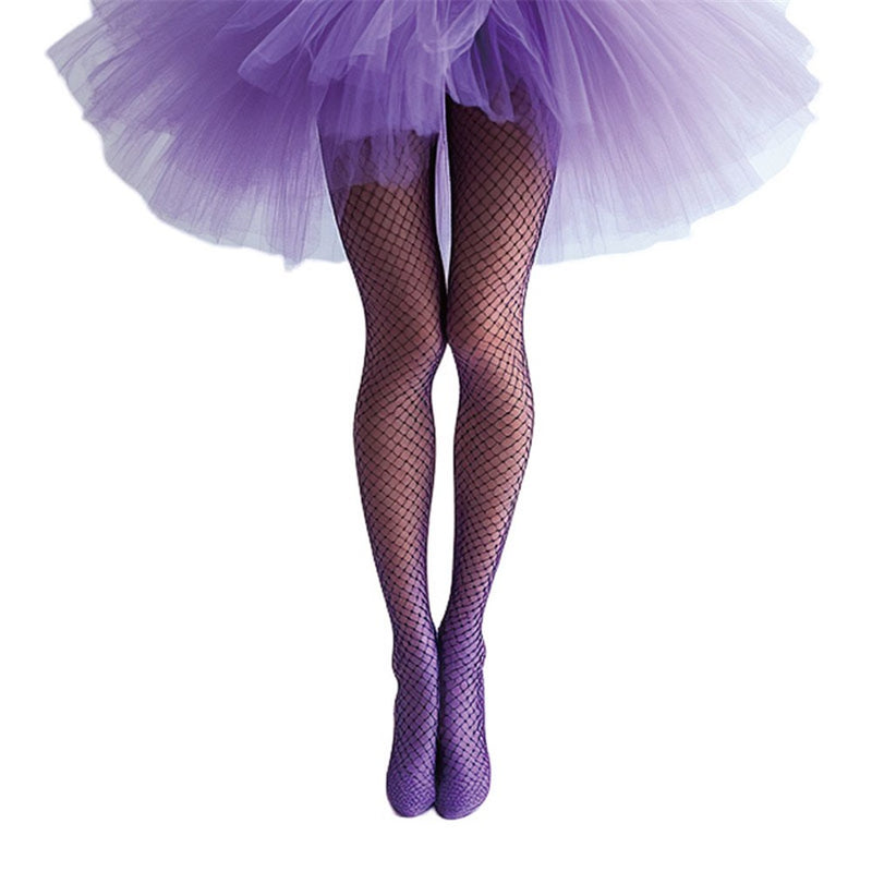 Purple fishnet tights costume accessory