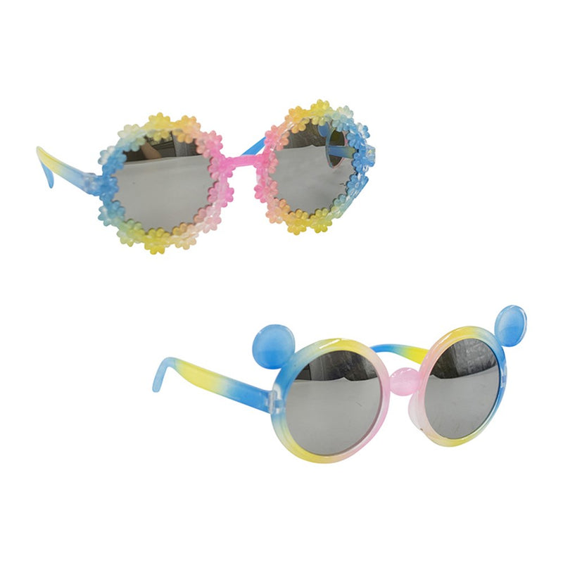 Floral mouse ear rainbow party glasses