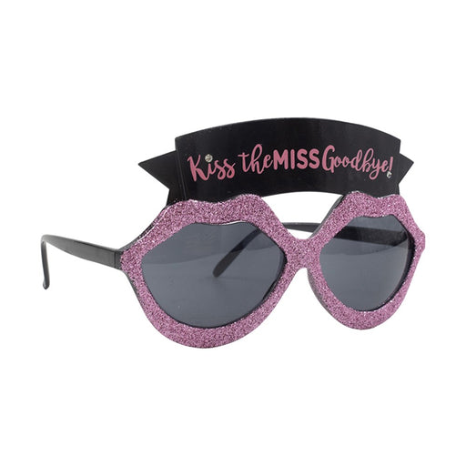 Kiss the miss goodbye party glasses