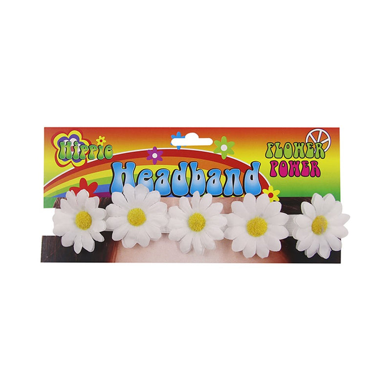Hippie daisy flower headband costume accessory