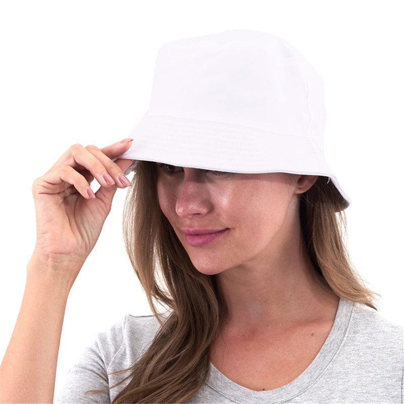 White bucket hat costume