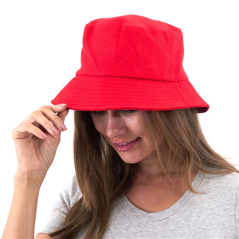 Red bucket hat costume