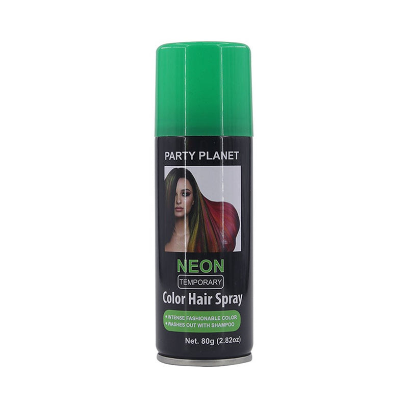 Neon green temporary colored hair spray
