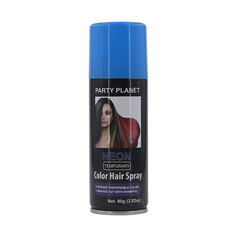 Neon blue temporary hair spray