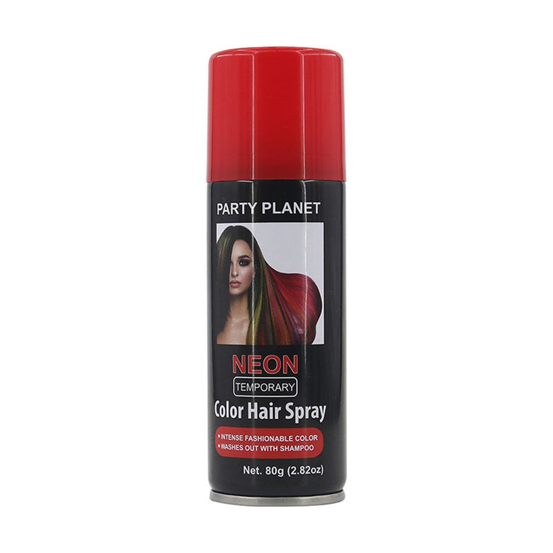 Neon red temporary hair spray