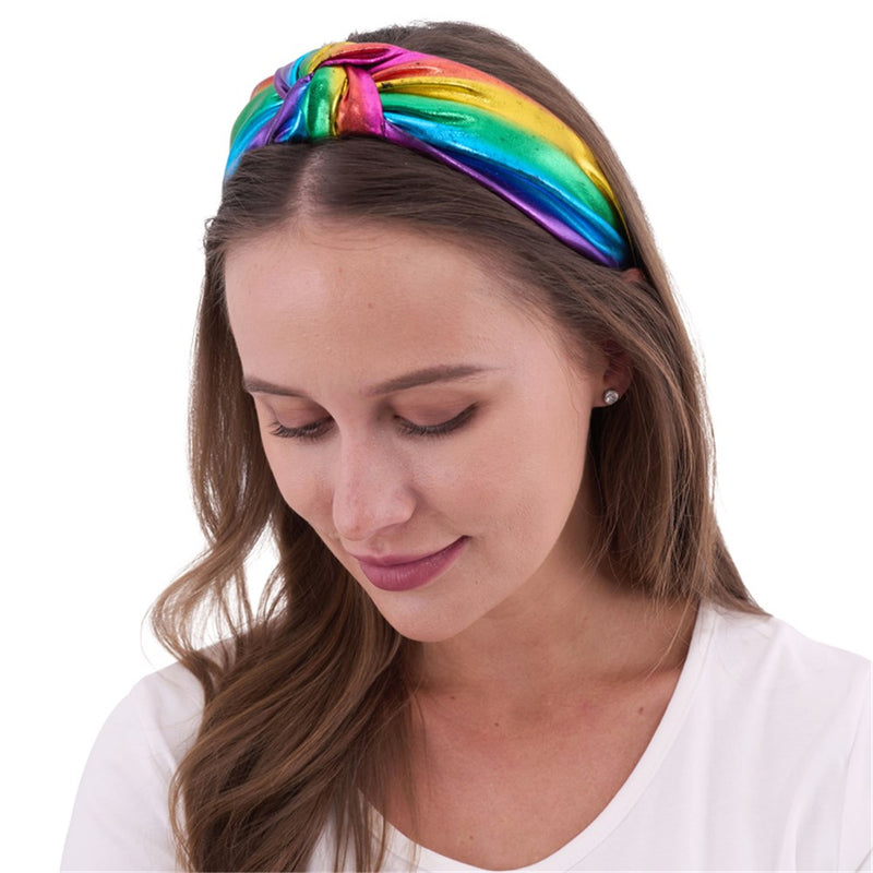 Rainbow knot headband party accessory