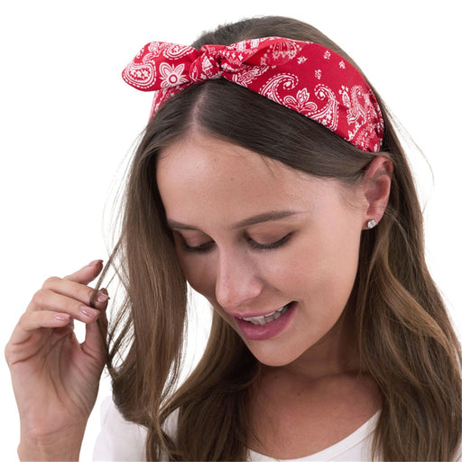 Red retro printed headband