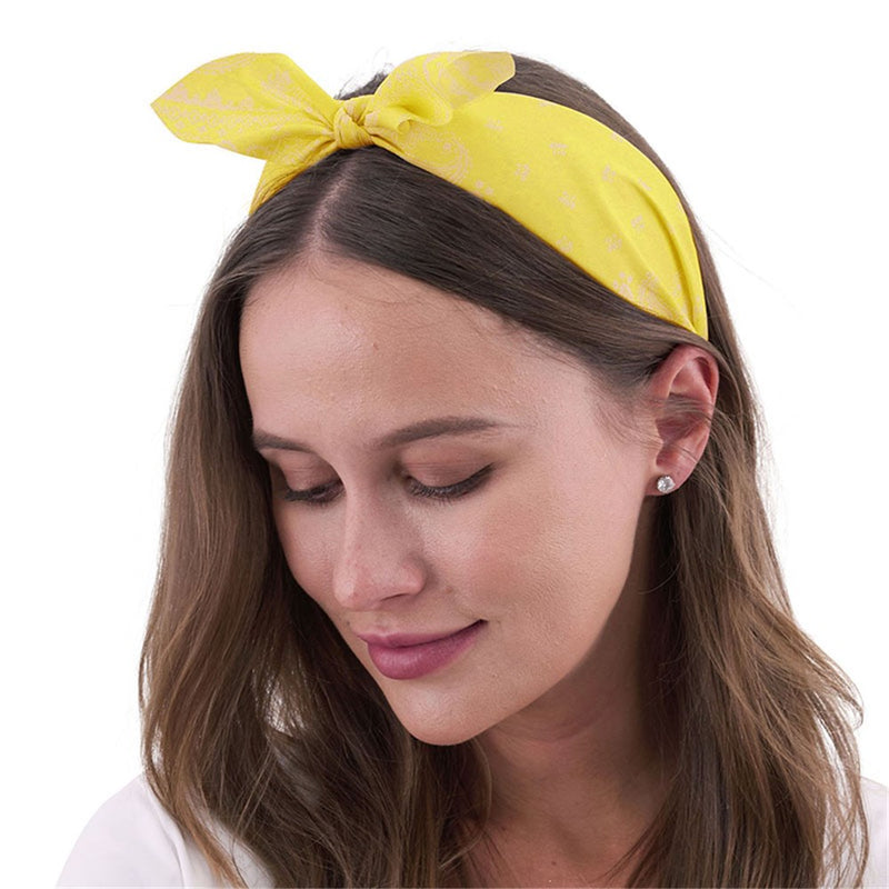 Yellow retro printed headband
