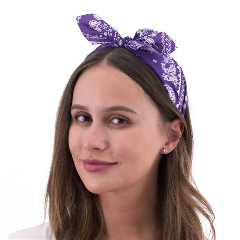 Purple retro printed headband
