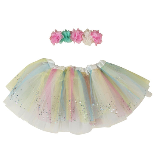 Toddler rainbow headband and tutu set
