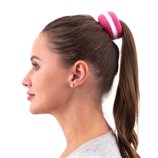 Pink striped hair band