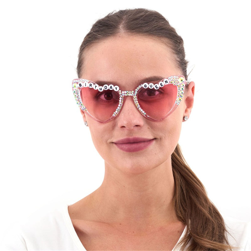 Birthday queen pearl party glasses