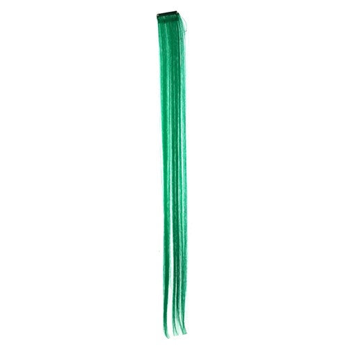 Green clip in costume hair extension