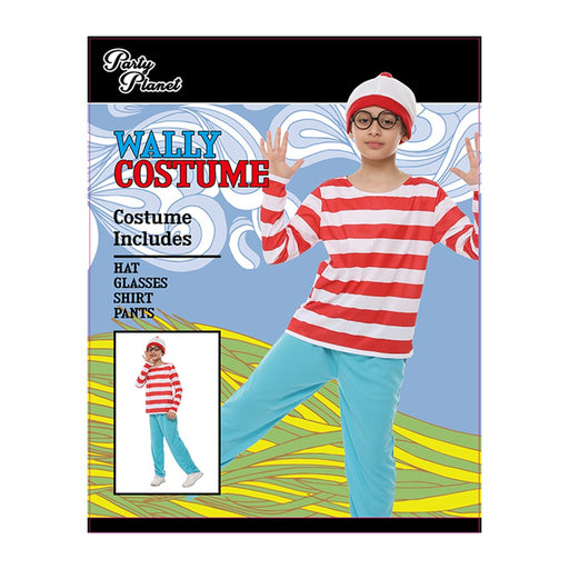 Boys Wally red and white striped costume XLarge
