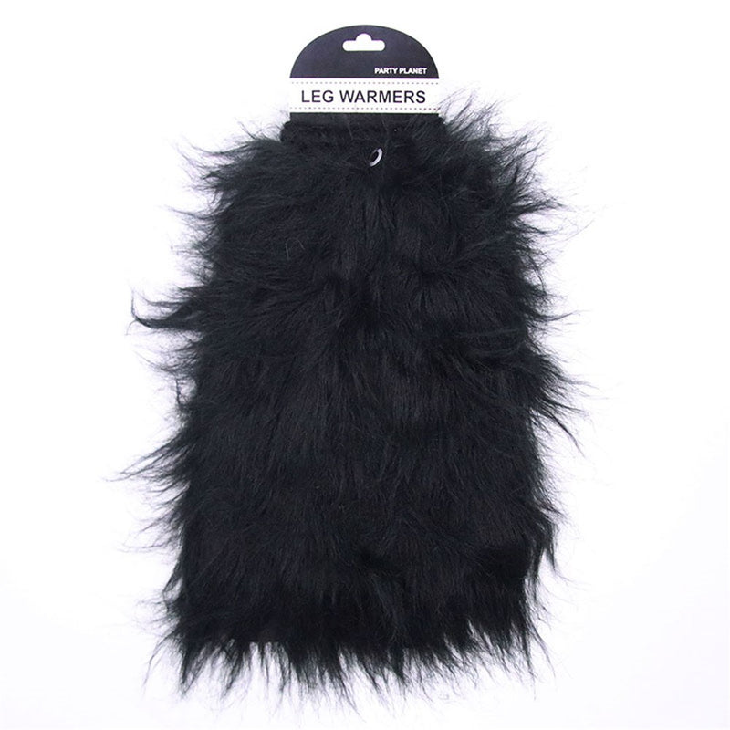 Black plush leg warmers costume accessory
