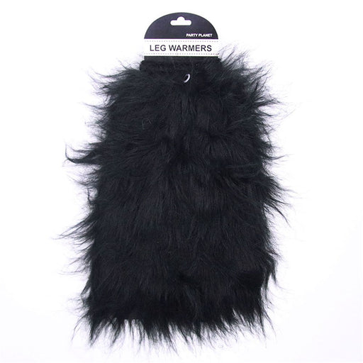 Black plush leg warmers costume accessory