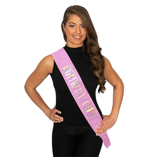 Pink Birthday Girl sash