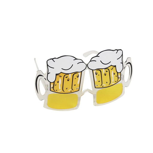 Novelty eyewear shaped like frosty mugs of amber brew