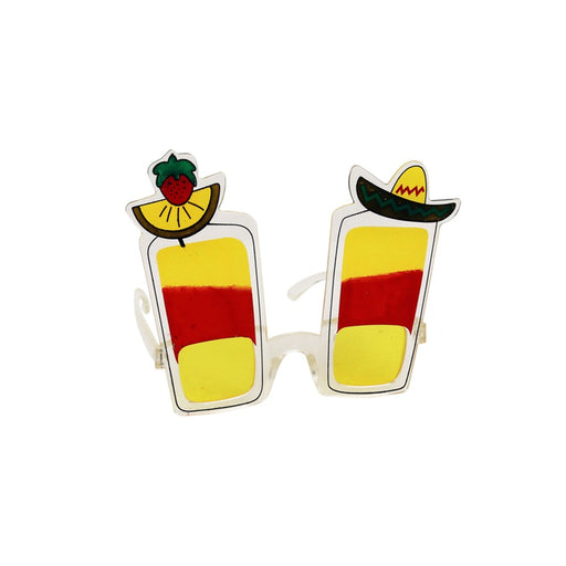 Novelty eyewear shaped like colorful tropical mixed drinks