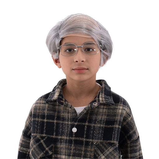 Little old man wig and glasses costume set