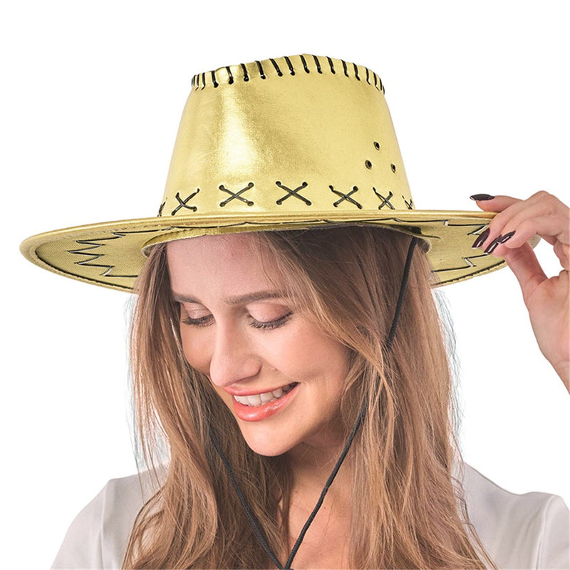 Metallic gold cowboy hat