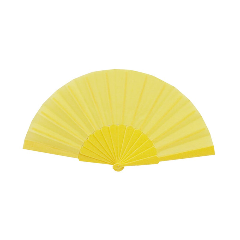 Yellow folding hand fan
