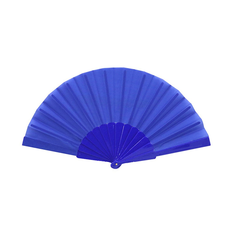 Blue folding hand fan