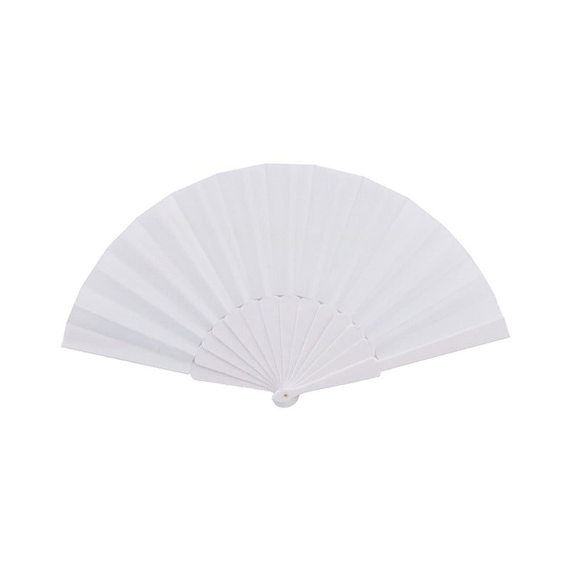 White folding hand fan