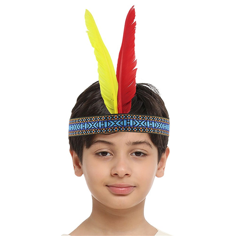 Native American style headband with feathers