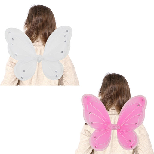 Double layer white and pink butterfly wings