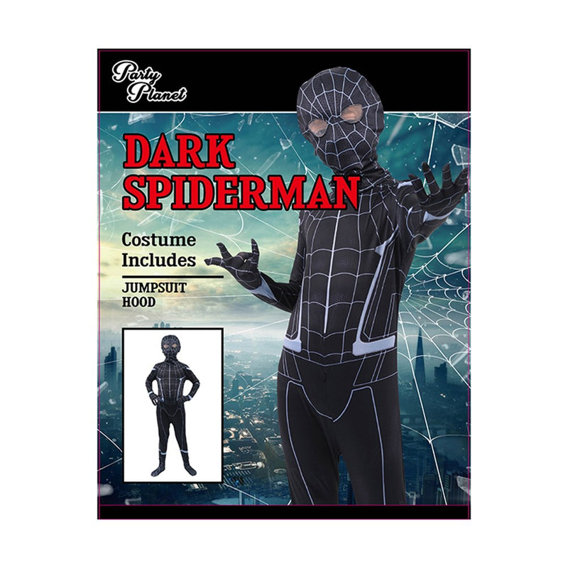 Dark Spiderman costume for kids 9-10 years