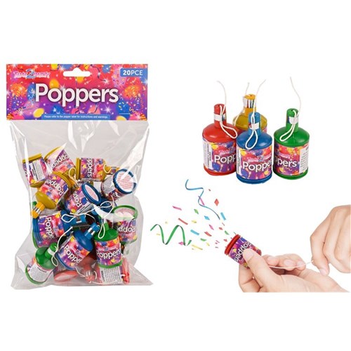 Party poppers twenty piece pack