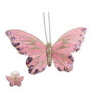 Ronis Pale Pink Butterfly With Clip 12cm