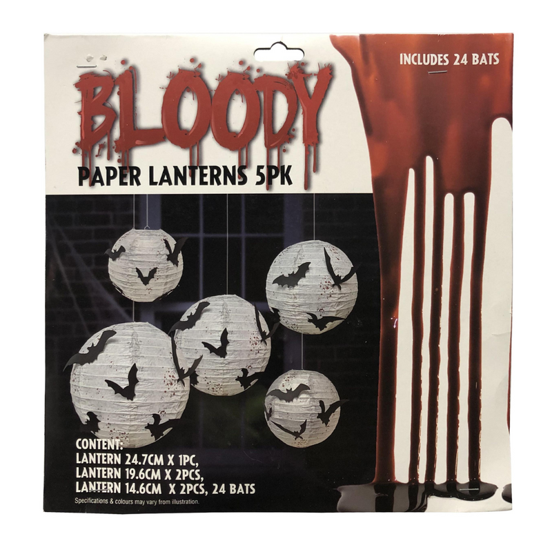 Ronis Paper Lanterns With Bats 5pk