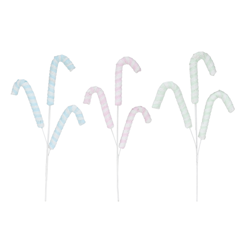 Ronis Pastel Plush Candycane Spray 56cm Assorted