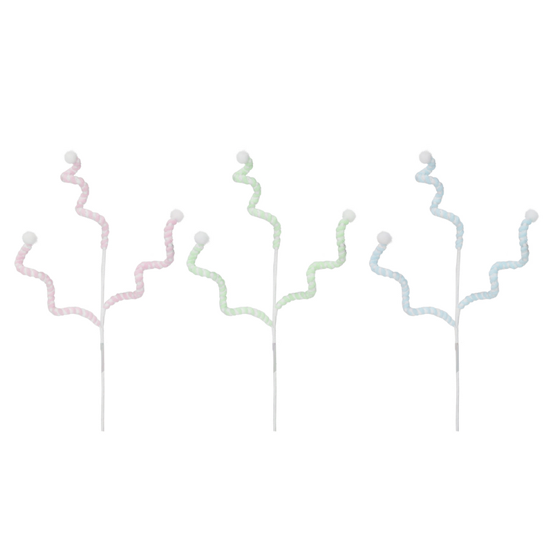 Ronis Pastel Plush Spiral Swizzle Stick 66cm Assorted